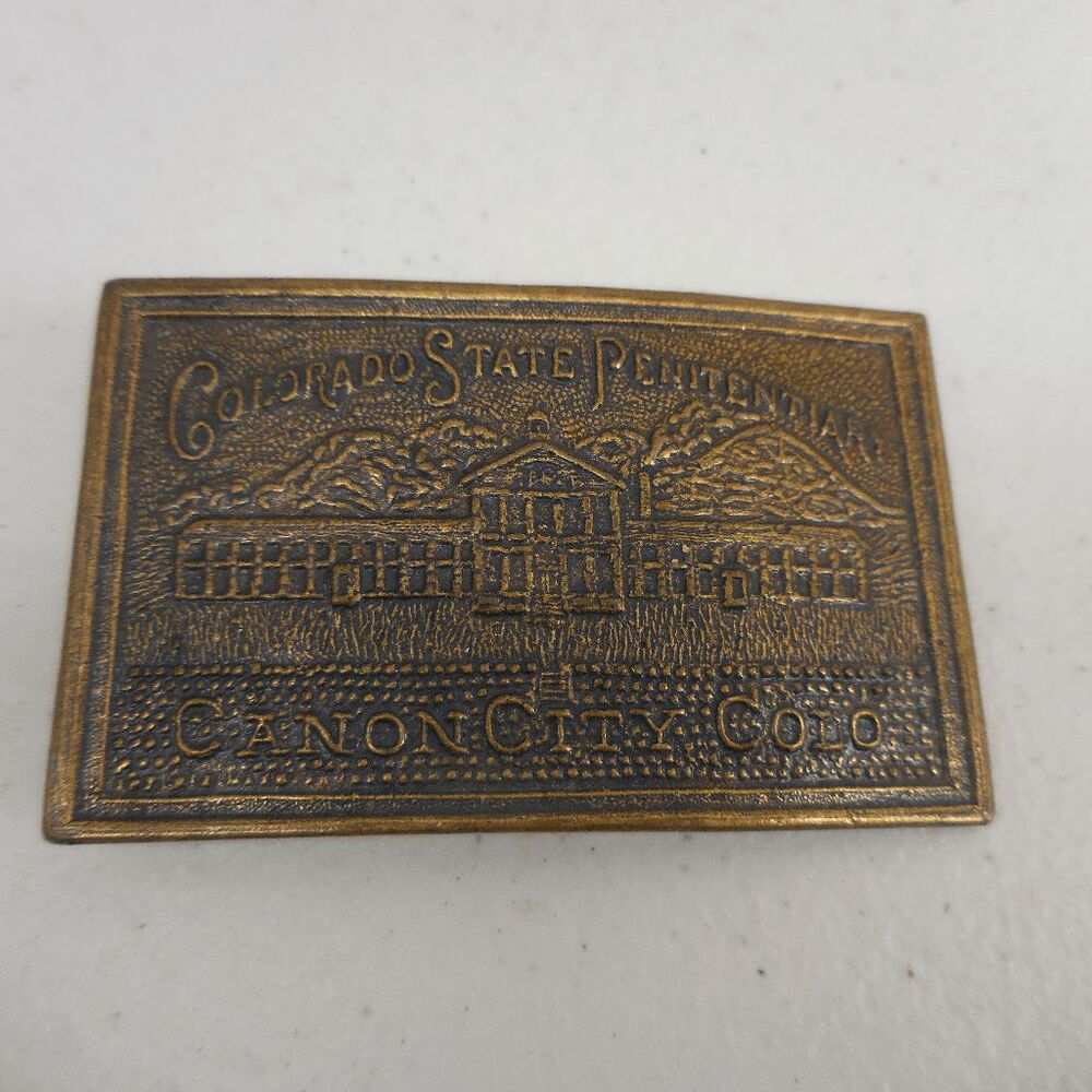 Vintage Colorado State Penitentiary Canyon City COLO Brass Belt Buckle